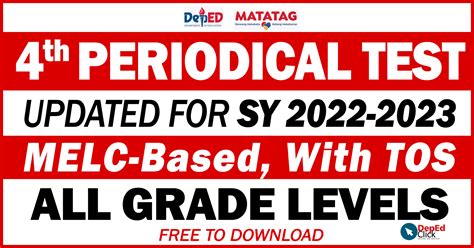 depedtrends|Updated! 4TH Periodical Tests – All Subjects with .